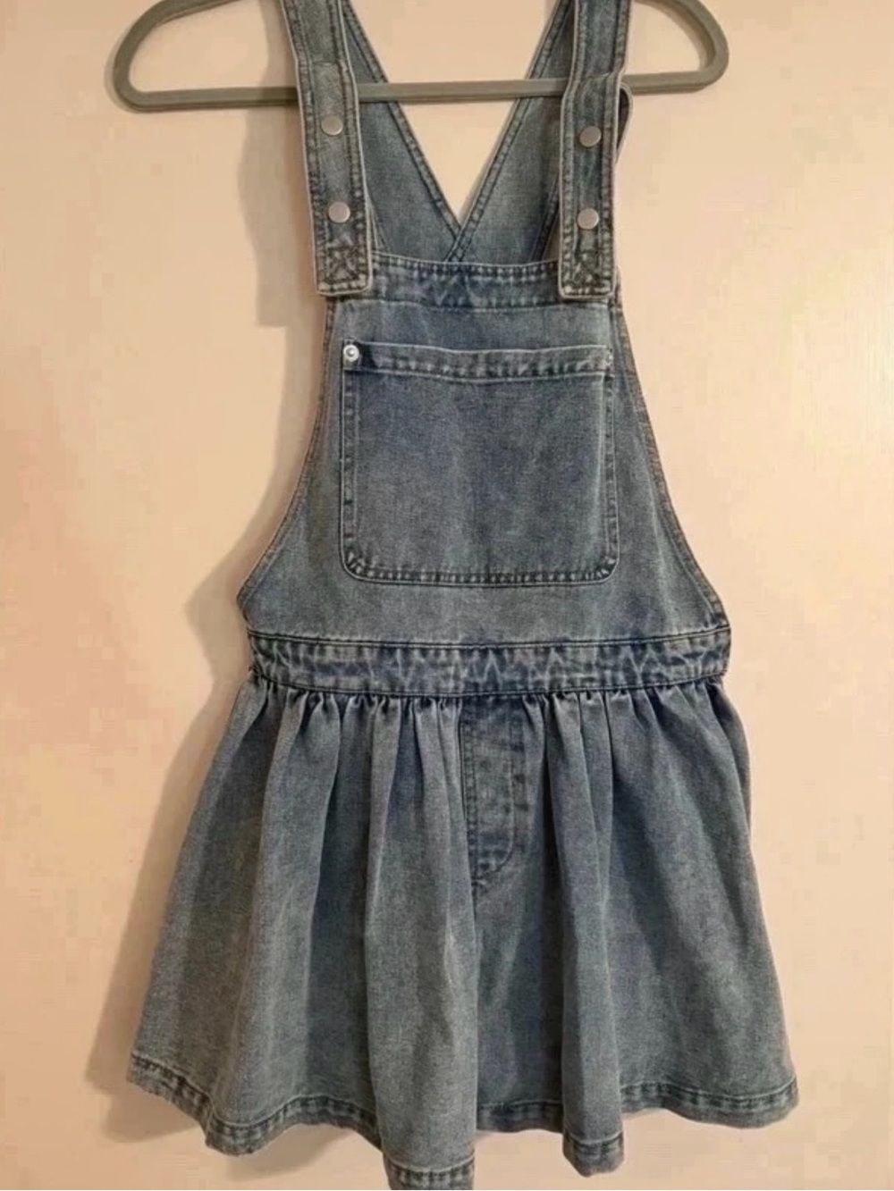 So Me Light Blue Denim Asymmetrical Overall Dress